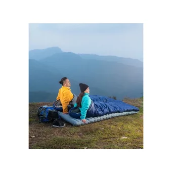 Evolite Camper Pro Sq 0 Derece Polyester 3 Mevsim Trekking Çift Kişilik Yetişkin Uyku Tulumu Mavi