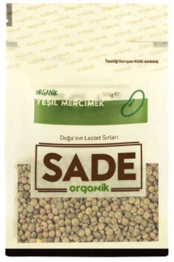 Sade Organik Yeşil Mercimek 500 gr