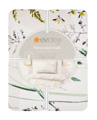 Evidea Soft Frachaurs Pamuk 160x220 cm Çarşafsız Çiçekli Tek Kişilik Nevresim Takımı Çok Renkli