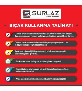 Sürlaz Plastik Saplı 31 cm 1 Parça Düz Satır