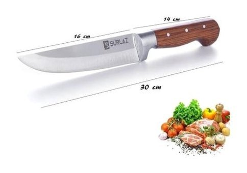 Sürlaz Plastik Saplı 17 - 22 - 16 cm 3 Parça Düz Satır