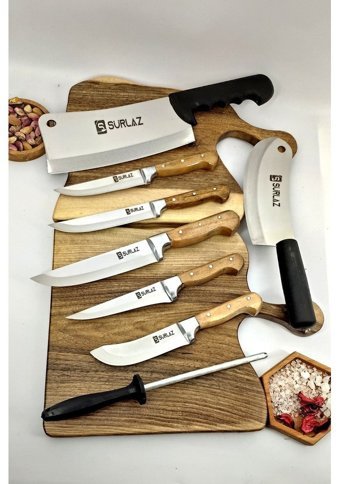 Sürlaz Plastik Saplı 19 cm 8 Parça Düz Satır