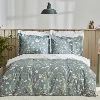 Karaca Home Evergreen Pamuk 160x220 cm Çarşaflı Çiçekli Tek Kişilik Nevresim Takımı Yeşil