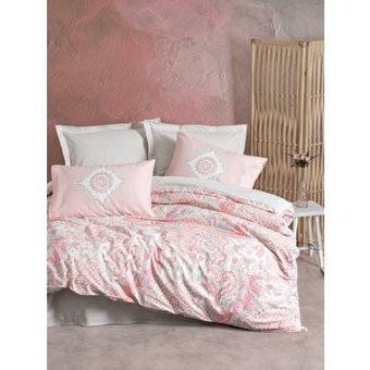 Cotton Box Bohem Pamuk 160x220 cm Çarşaflı Geometrik Tek Kişilik Nevresim Takımı Bej