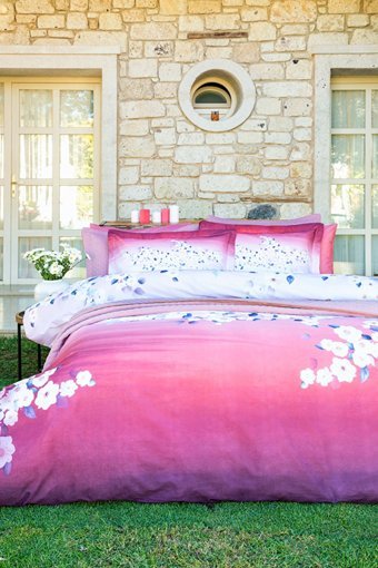 Özdilek Daffodil Pamuk 160x220 cm Çarşaflı Degrade Tek Kişilik Nevresim Takımı Pembe