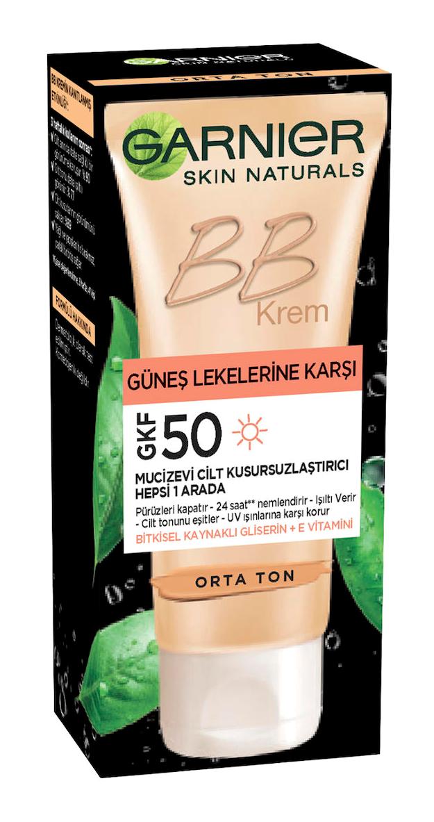 Garnier Güneş Lekelerine Karşı Koruyucu GKF50 Tüm Cilt Tipleri İçin Işıltılı BB Krem Orta Ton