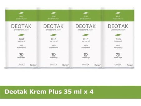 Deotak Pudrasız Krem Unisex Deodorant 4x140 ml