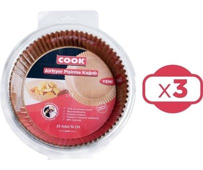 Cook Yuvarlak Airfryer Pişirme Kağıdı 3x25 Adet