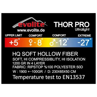 Evolite Thor Pro -27 Derece Polyester-20D Naylon Ekstrem Kamp Tek Kişilik Yetişkin Uyku Tulumu Haki