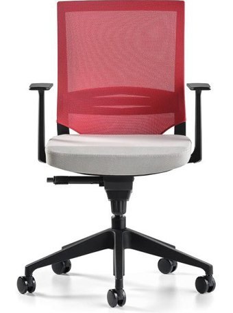 Bürotime Cozy Kolçaklı Dönerli Gri-Kırmızı-Siyah Çalışma Sandalyesi