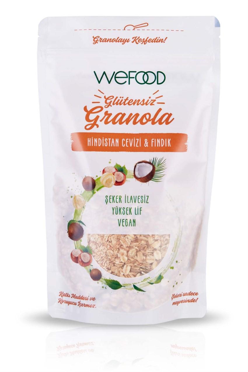 Wefood Şeker İlavesiz Glutensiz Fındıklı Hisdistan Cevizli Granola 250 gr