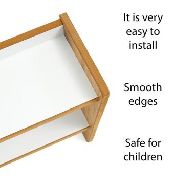 Minera 2 Raflı Mdf 47 x 30 x 14 cm Ahşap - Beyaz Kitaplık