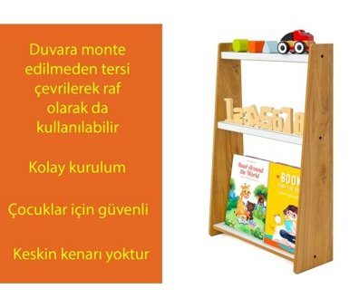 Minera 3 Raflı Mdf 47 x 70 x 16 cm Ahşap - Beyaz Kitaplık