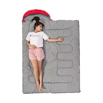 Evolite Camper Pro Sq 0 Derece Polyester 3 Mevsim Trekking Çift Kişilik Yetişkin Uyku Tulumu Kırmızı