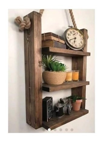 Egebaby 3 Raflı Çam Ağacı 40 x 60 x 14 cm Ceviz Kitaplık
