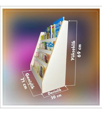 Emdief Home 4 Raflı Mdf 71 x 69 x 30 cm Beyaz Kitaplık