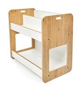 Minera Kumru 2 Bölmeli Mdf 57 x 55 x 34 cm Beyaz - Naturel Kitaplık