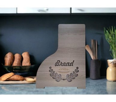 Woodluck Kapaklı Rustik Ekmek Kutusu