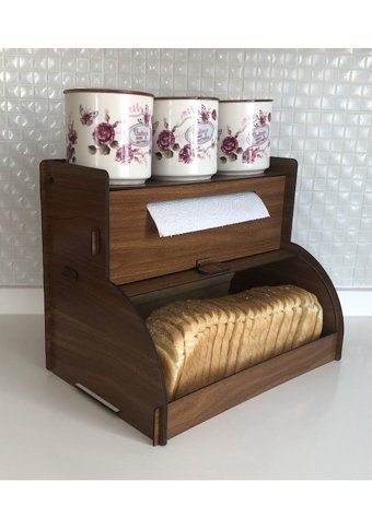 Bixwood Kapaklı Ahşap Ekmek Kutusu