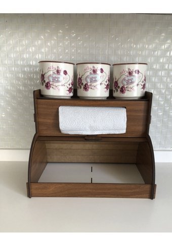 Bixwood Kapaklı Ahşap Ekmek Kutusu