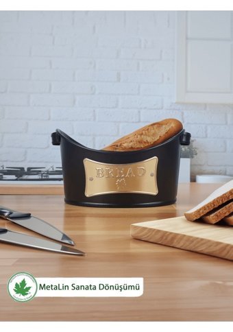 Lin Metal Ln1205 Siyah Ekmek Kutusu