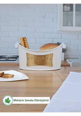 Lin Metal Ln1205 Beyaz Ekmek Kutusu