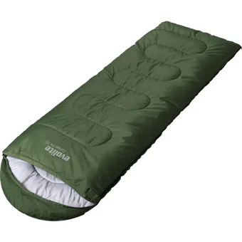 Evolite Camper Pro Sq 0 Derece Polyester 4 Mevsim Kamp Tek Kişilik Yetişkin Uyku Tulumu Haki