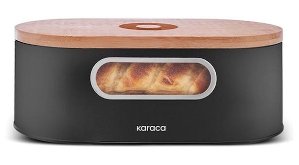 Karaca Stram Kapaklı Siyah Ekmek Kutusu