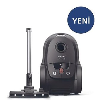 Philips XD8122/10 Performer LED 900 W Yatay Hepa Filtreli Turbo Başlıklı Kağıt Toz Torbalı Süpürge Siyah