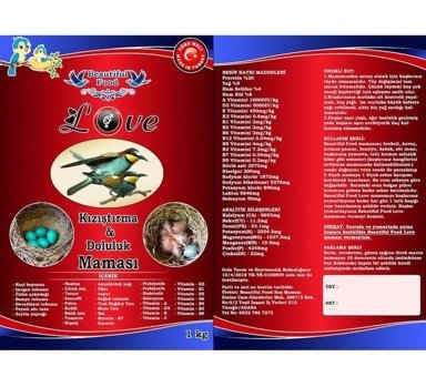 Beautiful Food Love Kabuksuz Karışık Vitaminli Yetişkin Kuş Yemi 5 kg