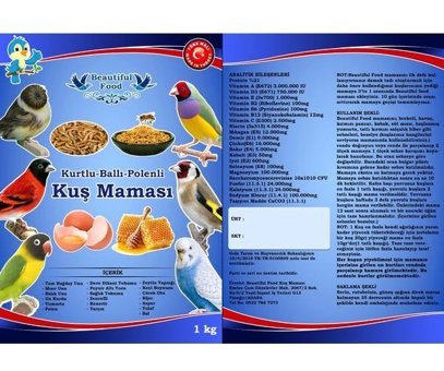Beautiful Food Kabuksuz Ballı Vitaminli Standart Kuş Yemi 500 gr