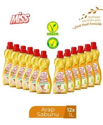 Miss Zeytinyağlı Sıvı Arap Sabunu 12x1 lt