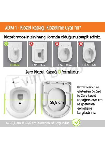 Aqua Bagno Zero Üstten Sıkmalı Yavaş Kapanan Beyaz U Klozet Kapağı