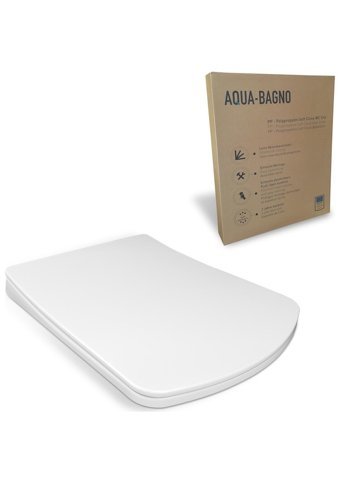 Aqua Bagno Urban Üstten Sıkmalı Yavaş Kapanan Beyaz Kare Klozet Kapağı