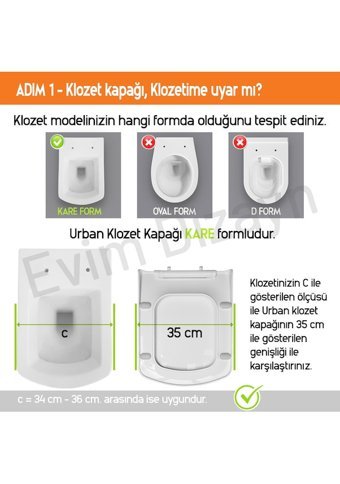 Aqua Bagno Urban Üstten Sıkmalı Yavaş Kapanan Beyaz Kare Klozet Kapağı