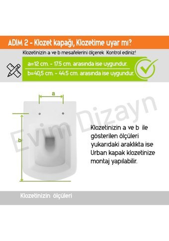 Aqua Bagno Urban Üstten Sıkmalı Yavaş Kapanan Beyaz Kare Klozet Kapağı