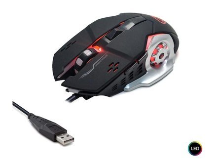 Polaxtor 601-6D 3200 DPI RGB Yatay Makrolu Kablolu Gri-Siyah Optik Gaming Mouse
