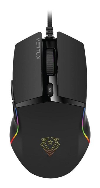 Vertux Argon RGB Yatay Makrolu Kablolu Siyah Optik Gaming Mouse
