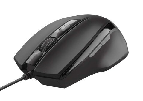 Trust Voca Yatay Makrolu Kablolu Siyah Optik Mouse