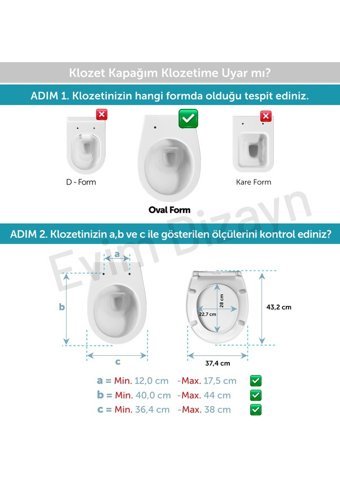 Aqua Bagno Crown Üstten Sıkmalı Yavaş Kapanan Beyaz Oval Klozet Kapağı
