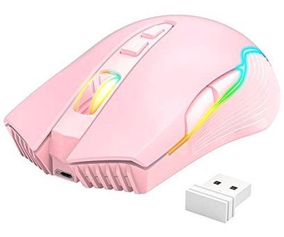 Mistaha CW905 RGB Yatay Makrolu Kablosuz Pembe Optik Gaming Mouse