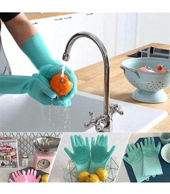 İstesende Silikon Isıya Dayanıklı Yeşil One Size Bulaşık Eldiveni
