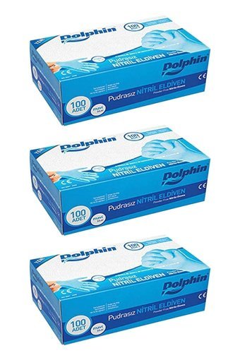 Dolphin Pudrasız Mavi XLarge Temizlik Eldiveni 3 Paket