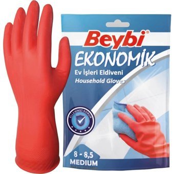 Beybi Ekonomik Kırmızı Medium Temizlik Eldiveni