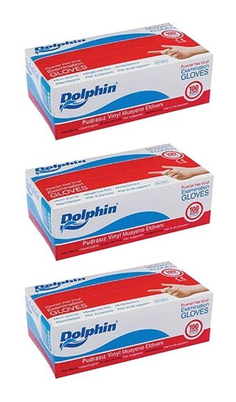 Dolphin Beyaz Medium Temizlik Eldiveni 3 Paket Beyaz