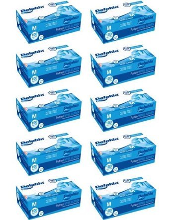 Dolphin Pudrasız Mavi Medium Temizlik Eldiveni 10 Paket