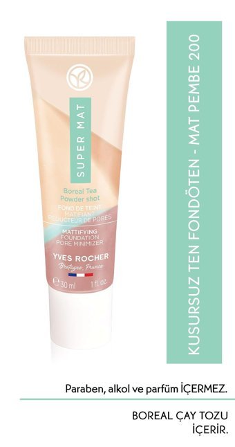 Yves Rocher 200 Pembe Mat Serum Tüp Fondöten 30 ml
