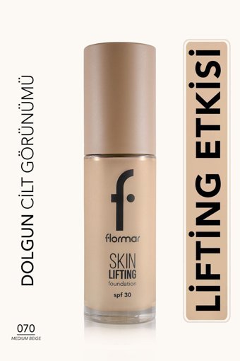 Flormar 070 Medium Beige Güneş Koruyuculu Serum Tüp Fondöten 30 ml