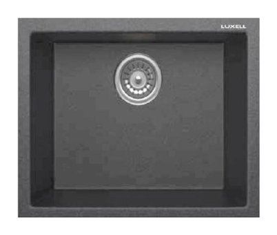 Luxell Lx -520 Eva Tekli 12 mm Granit Tezgah Altı Kare Lavabo Antrasit