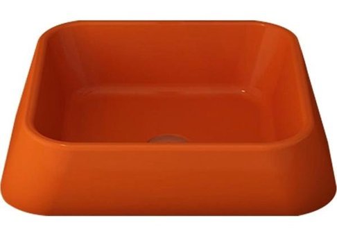 Bocchi Firenze 1005-012-0125 Country Tekli 42 cm Seramik Tezgah Üstü Çanak Lavabo Parlak Turuncu